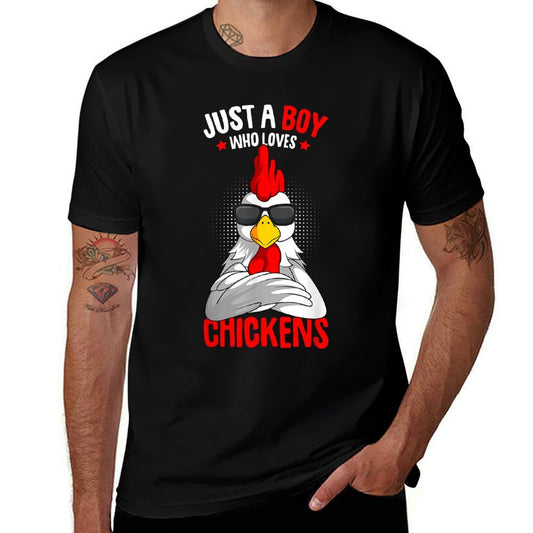 Just A Boy Who Loves Chickens  Vintage-inspired T-Shirt