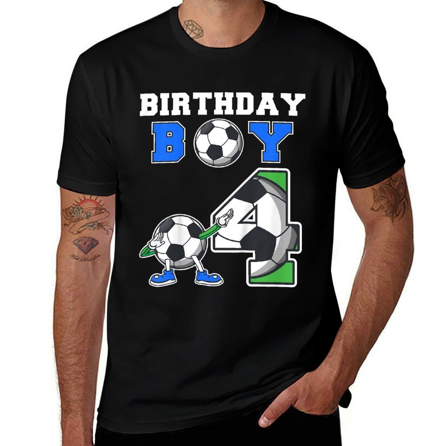 Kids Soccer Birthday Boy 4th Soccer Birthday Party 4 Year Old  Lightweight T-Shirt