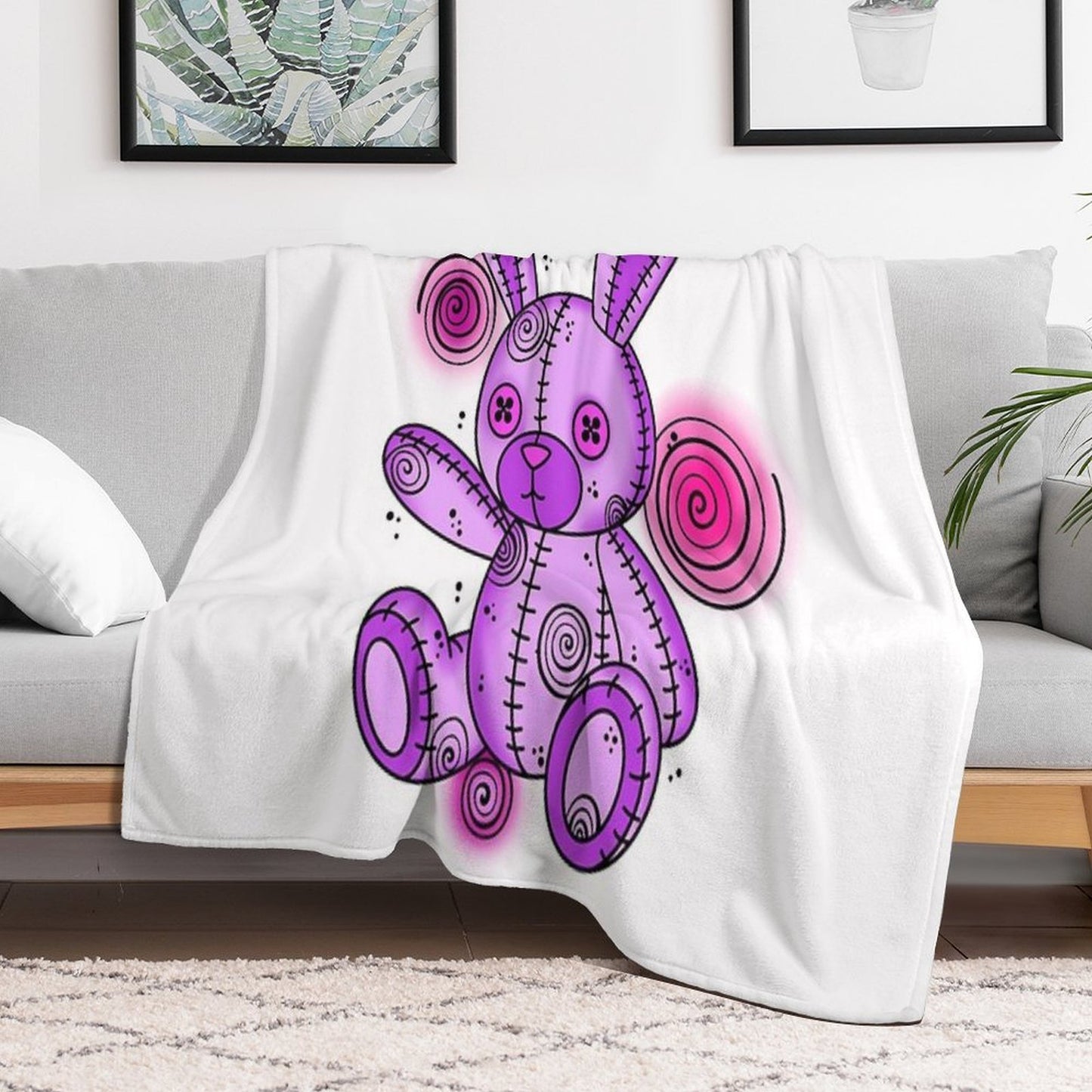 Voodoo Bunny Plushie Plush Throw Blanket