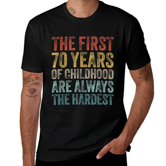 70th Birthday Men 70 Years Old Women Seventy YO Vintage 1955  High-quality Stitching T-Shirt