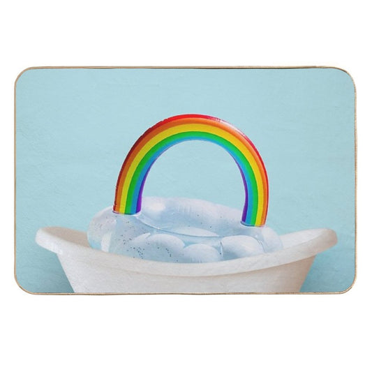 Playing Raibow Cloud in Bathtub  Versatile Bath Mat