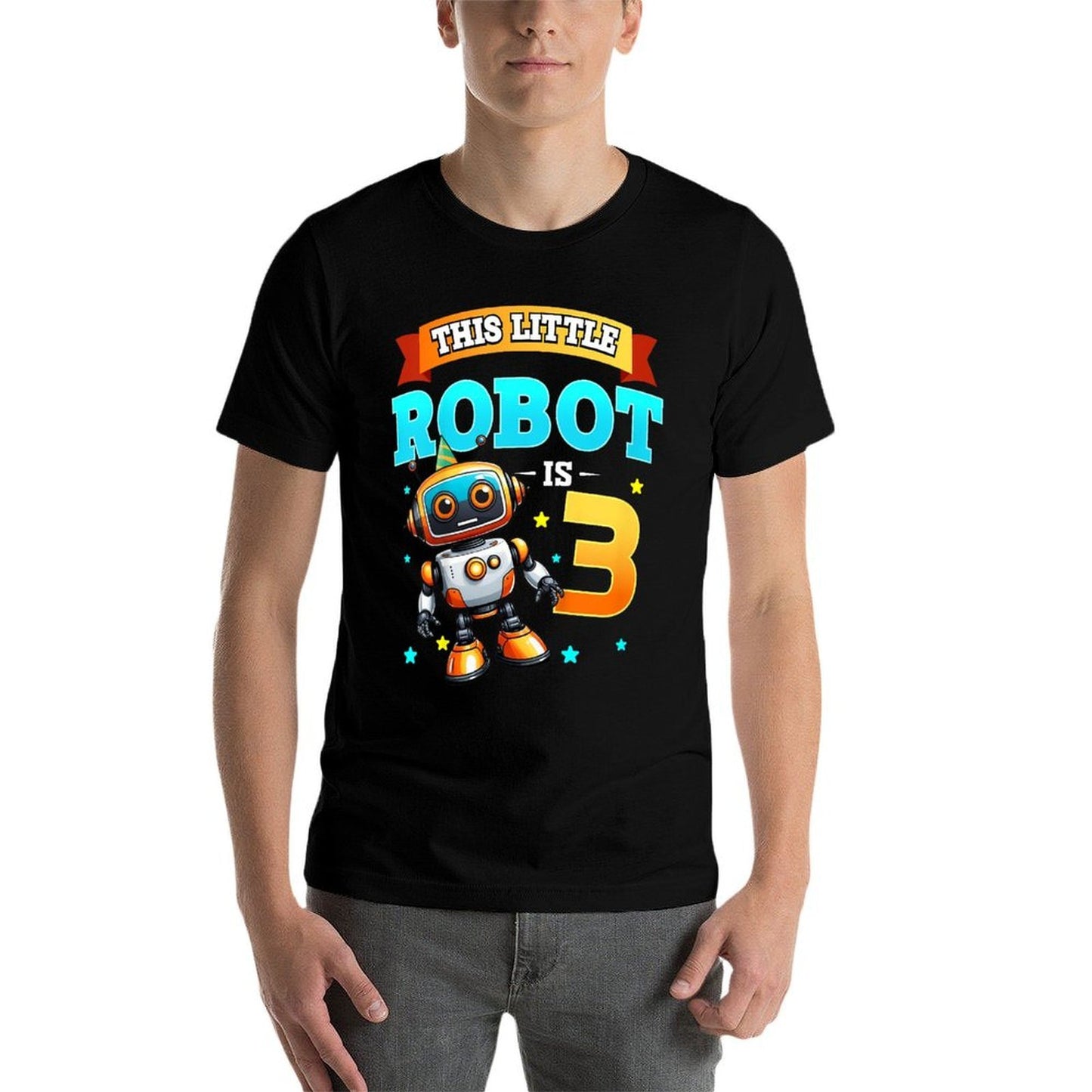 Kids Robot Birthday Party This Little Robot Is 3 Years Old Boy  Affordable Price T-Shirt