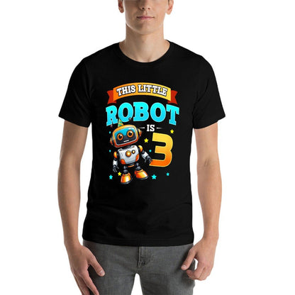 Kids Robot Birthday Party This Little Robot Is 3 Years Old Boy  Affordable Price T-Shirt