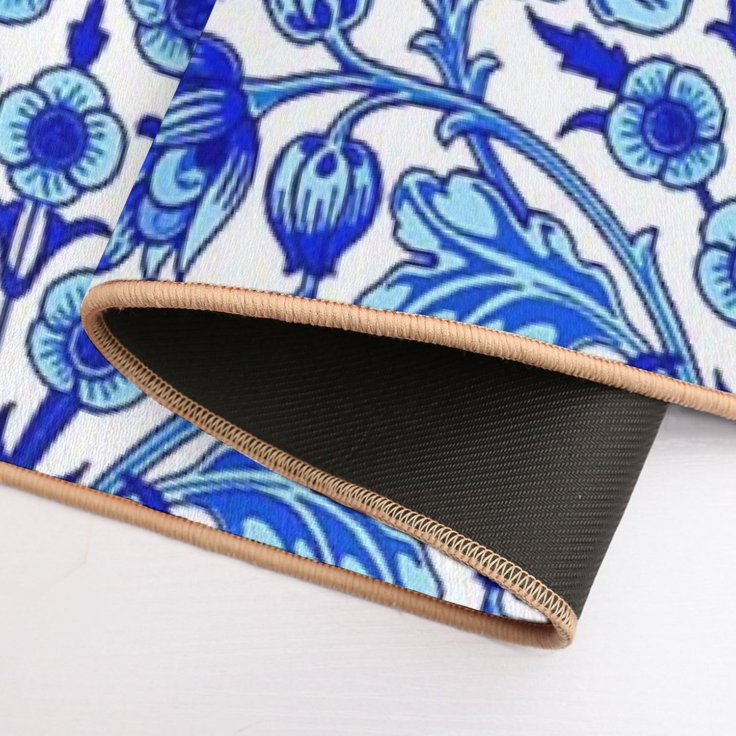 William Morris Hyacinth Print, Cobalt Blue & White  Non-Slip Bath Mat