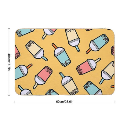 Bubble Tea Pattern  Easy Maintenance Bath Mat