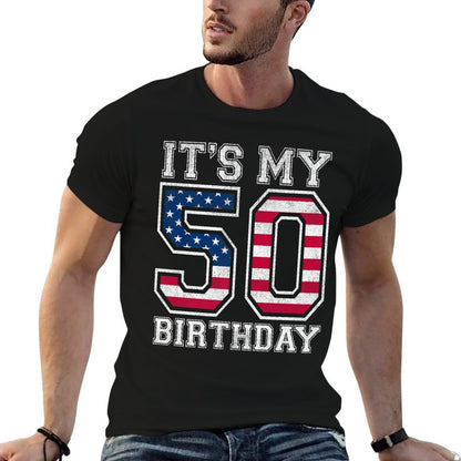 Vintage It's My 50th Birthday American Independence Day Premium  Versatile T-Shirt