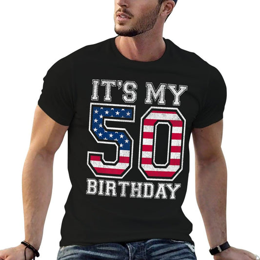 Vintage It's My 50th Birthday American Independence Day Premium  Versatile T-Shirt