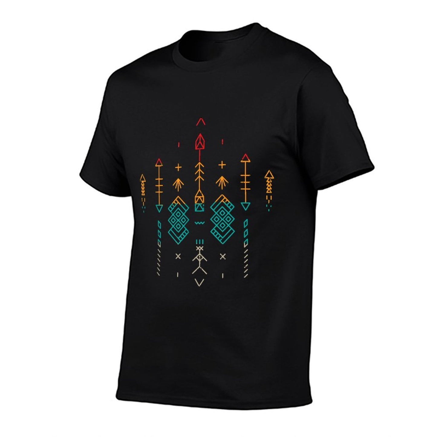 Aztec Pattern Ancient Civilization Warrior Mexican History  Relaxed-fit T-Shirt