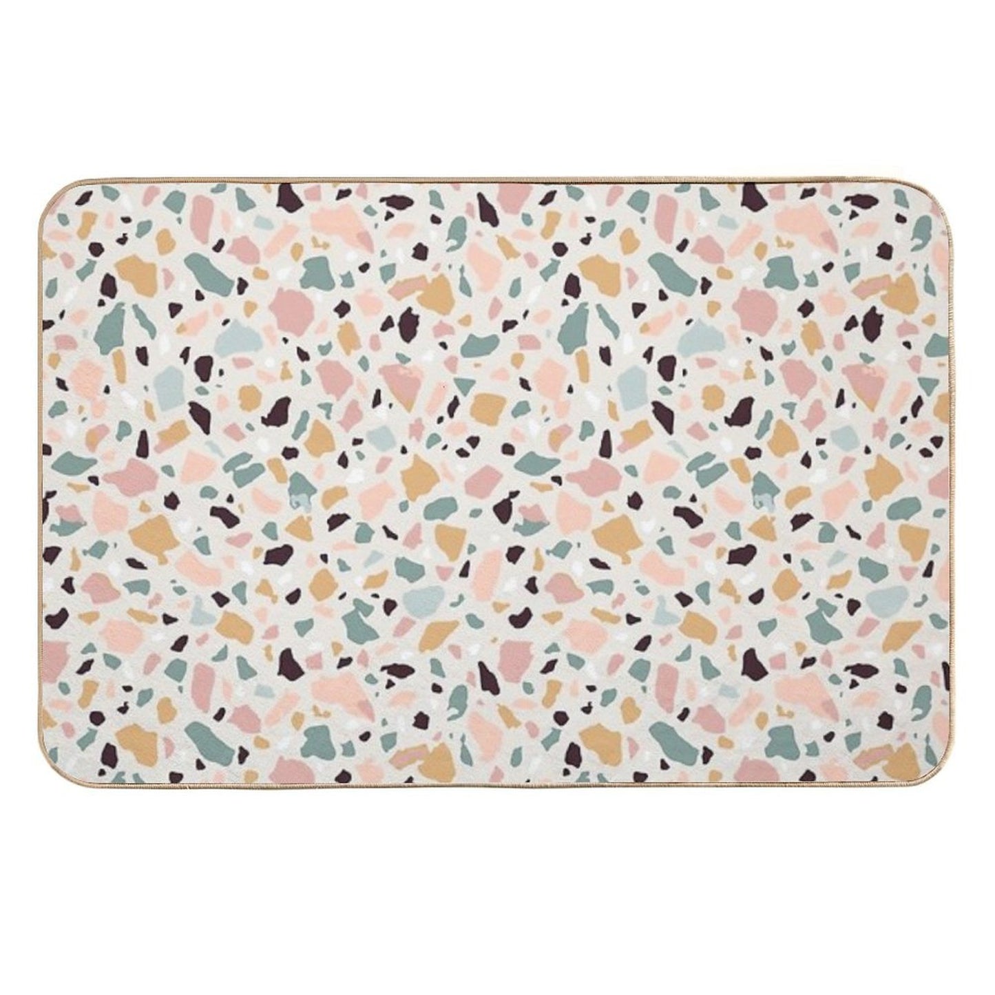 Pink Pastel Terrazzo  Repositionable Bath Mat