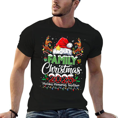 Family Christmas 2025 Funny Red Santa Hat Family Matching  Tagless Design T-Shirt