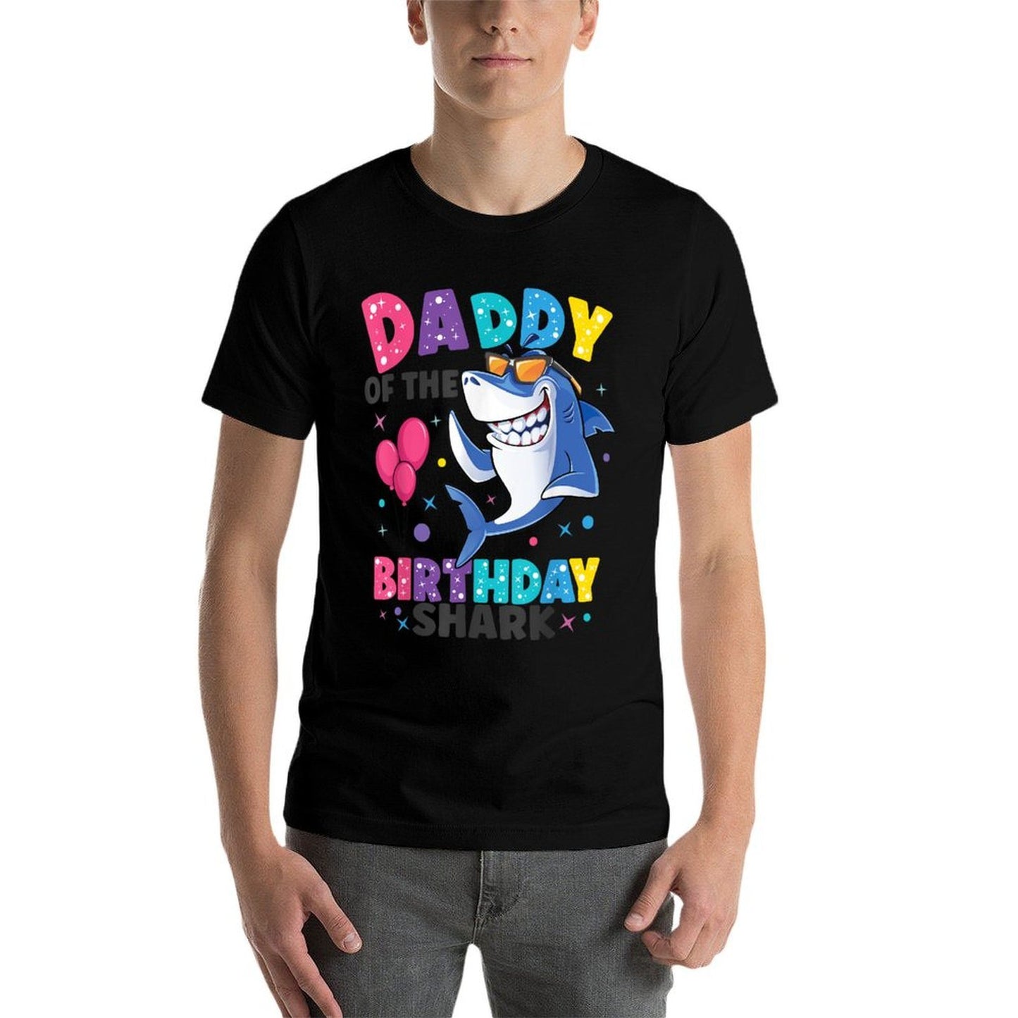 Daddy of The Shark Birthday Dad Matching Family  Tagless Design T-Shirt