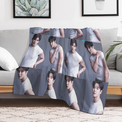 Rowoon Collage Travel-friendly Throw Blanket