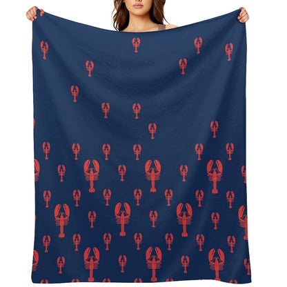 Lobster Squadron on Navy Shrink-resistant Throw Blanket