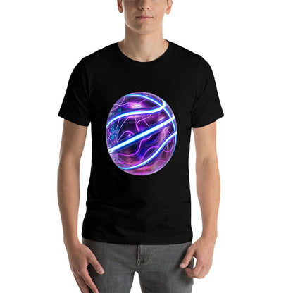 Basketball Ball Sports Purple Blue  Summer-ready Fabric T-Shirt