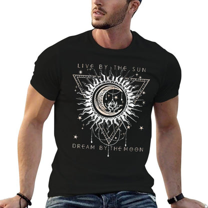 Live By The Sun Dream By The Moon Boho  Summer-ready Fabric T-Shirt