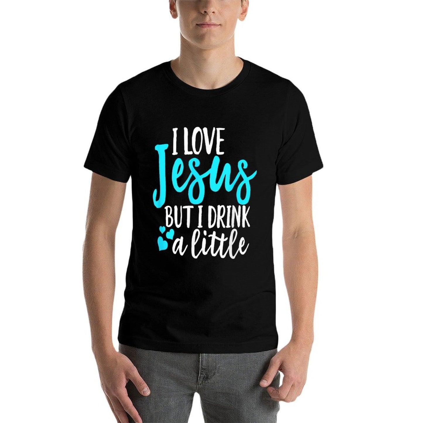 Funny I Love Jesus But I Drink A Little Christian Women  Heathered Texture T-Shirt