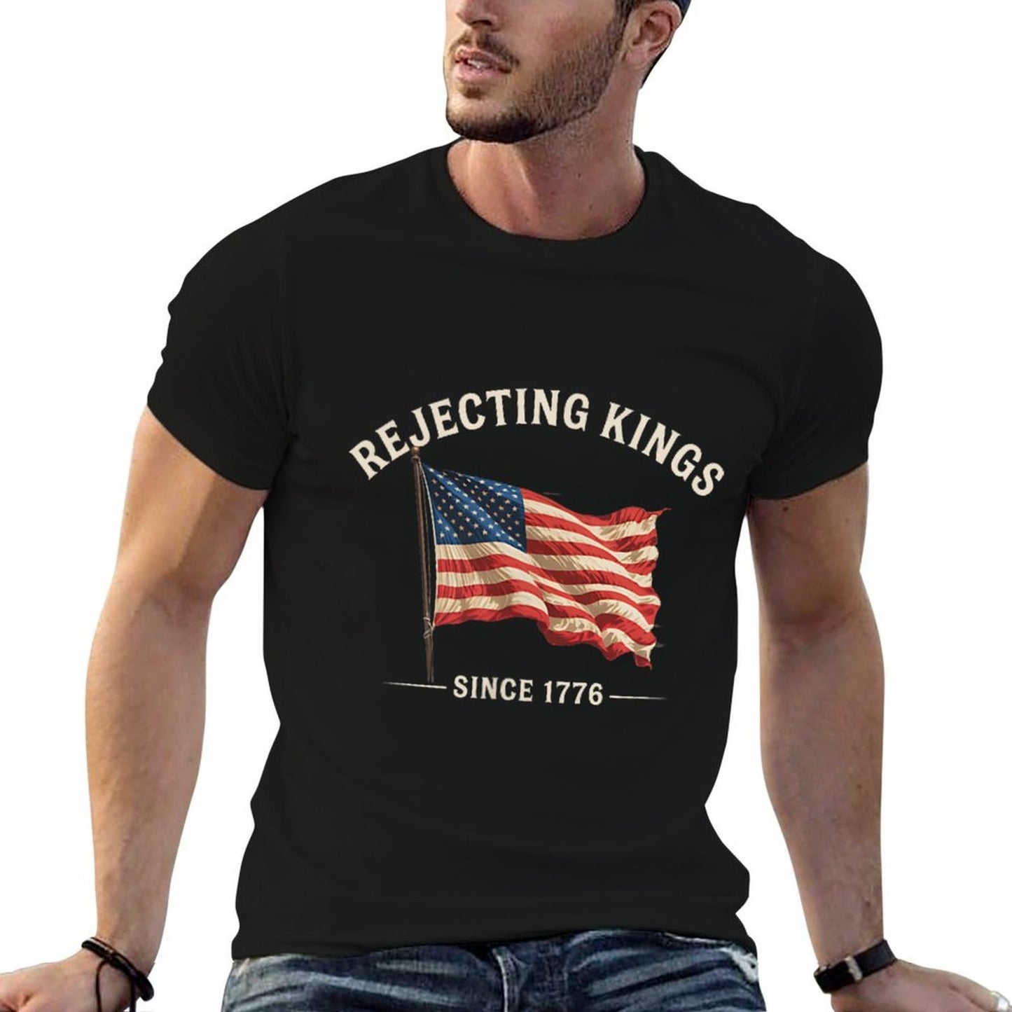 Rejecting Kings Since 1776 American 4th of July 2 Sided  Lightweight T-Shirt