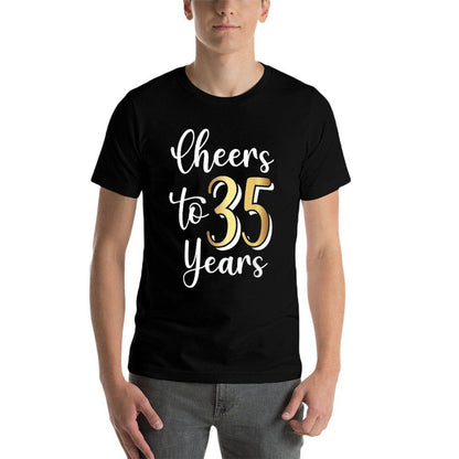 Cheers to 35 35th Birthday  Oversized Silhouette T-Shirt