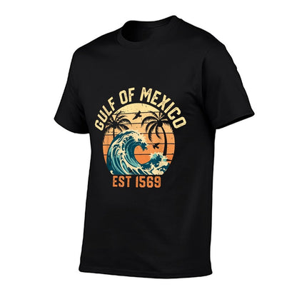 Gulf Of Mexico 1569 American Gulf of Mexico Map Lover  Ribbed Collar T-Shirt