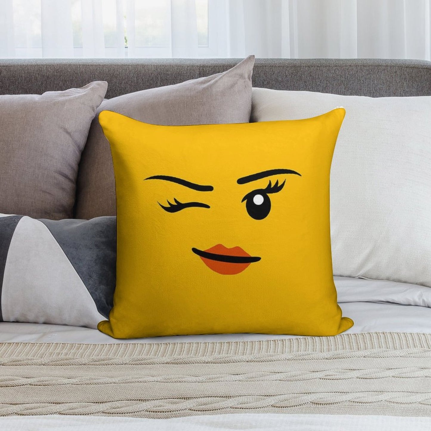 Brick Face - Cheeky Girl Soft Easy Maintenance Throw Pillow