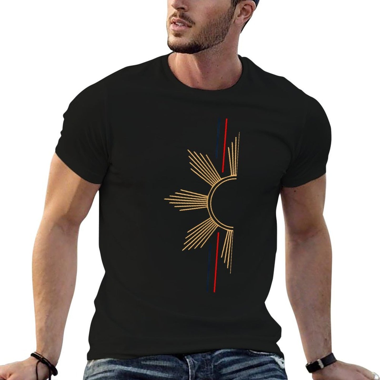 Womens Minimalist Filipino Sun  Moisture-wicking T-Shirt