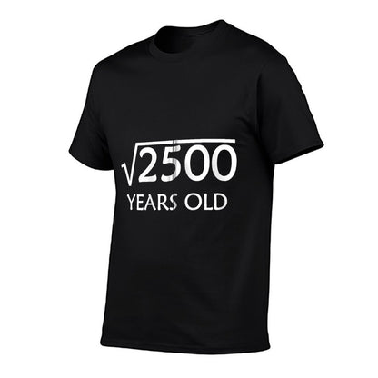 50th Birthday, Square Root of The 2500, 50 Year Old Zip  Trendy Pattern T-Shirt
