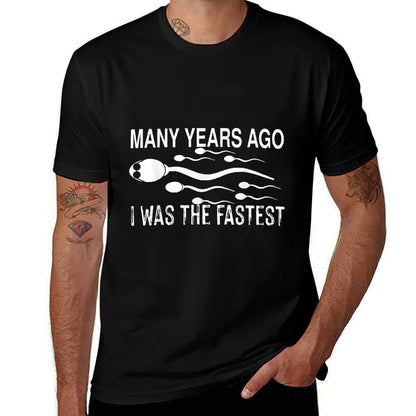 Many Years Ago I Was The Fastest Funny Sperm  Oversized Silhouette T-Shirt