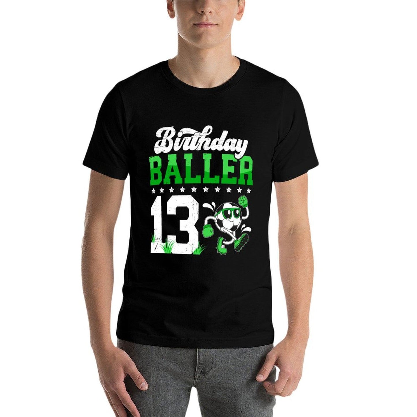 13th Soccer Birthday Party Thirteen Year Old Soccer Player  Slim-fit Cut T-Shirt