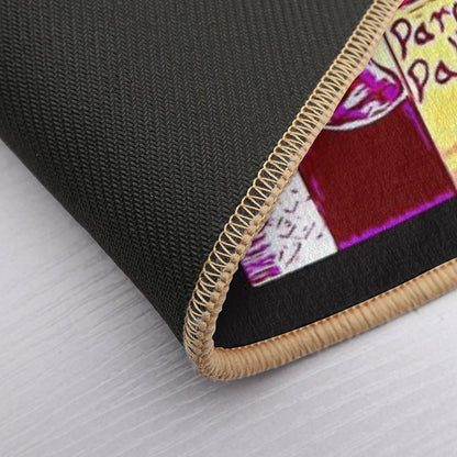 African Red Bellied Bush Squirrel Intarsia from Walnut And Cedar  Repositionable Bath Mat