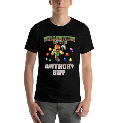 Godmother Of The Birthday Boy Video Gamer Pixel Number  Eco-friendly Material T-Shirt