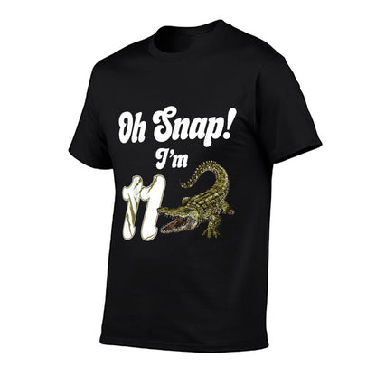 Oh Snap I'm 11 Crocodile Alligator 11th Year Old Birthday  Lightweight T-Shirt