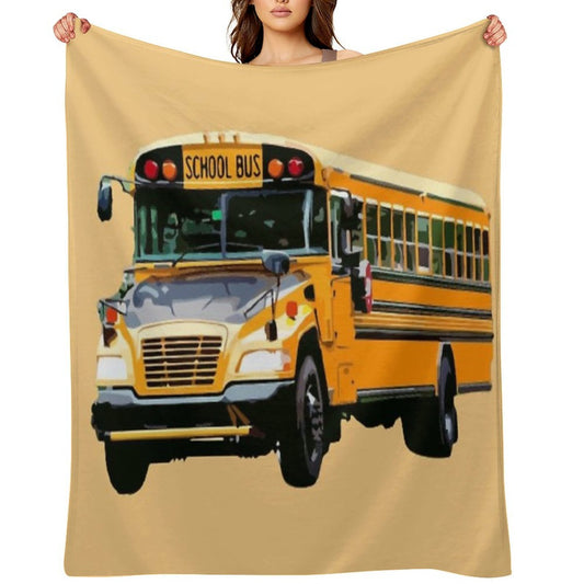 School Buses. Quick-dry Throw Blanket