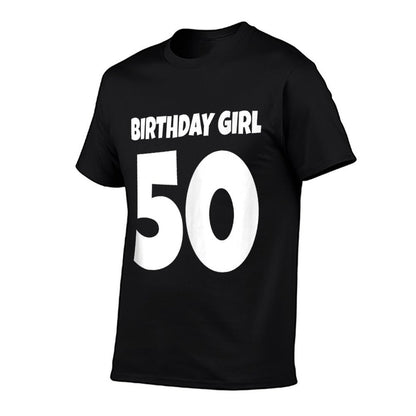 Birthday Girl 50 Womens 50th Birthday Party  Oversized Silhouette T-Shirt