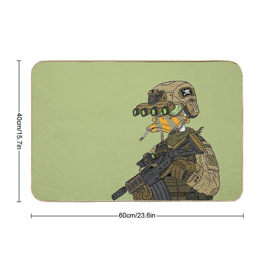 Special Forces Duck. Army Soldier.  Dirt-Trapping Bath Mat