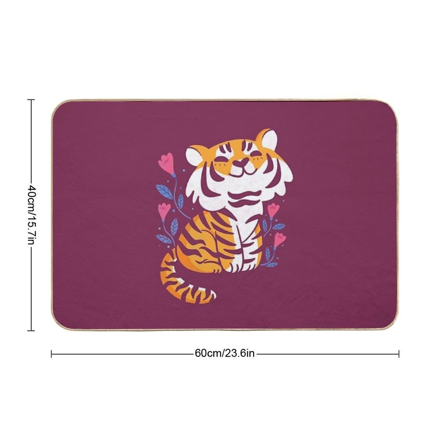 Flower Tiger  Anti-Trip Bath Mat