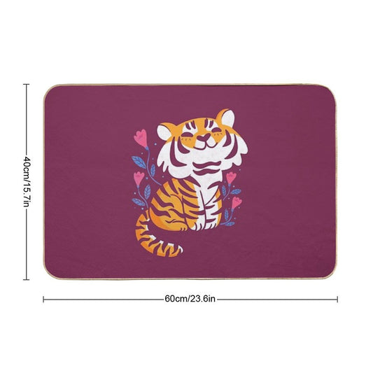 Flower Tiger  Anti-Trip Bath Mat