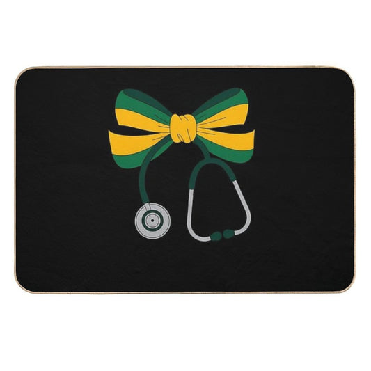 Jamaican Coquette Nurse Bow Jamaica Flag Jamaican Nurse  Eco-Friendly Bath Mat