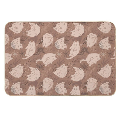 Mocha Mousse 2025 Color of The Year Whiskers  Non-Slip Bath Mat