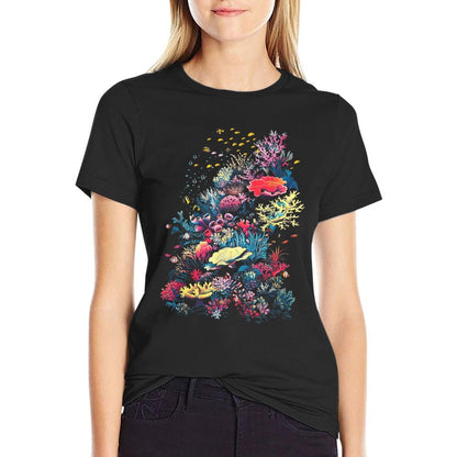 Camouflage Underwater Coral Reef Coral Reef  High-quality Stitching T-Shirt