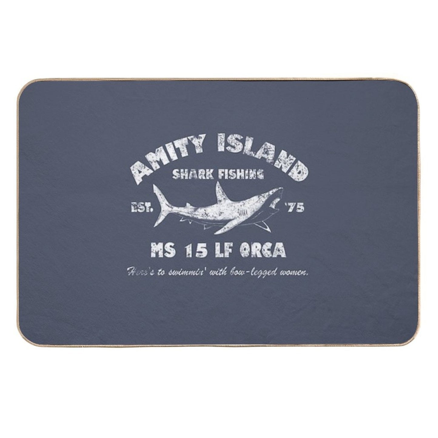 Amity Island Shark Fishing Est - 1975  Pet-Safe Bath Mat