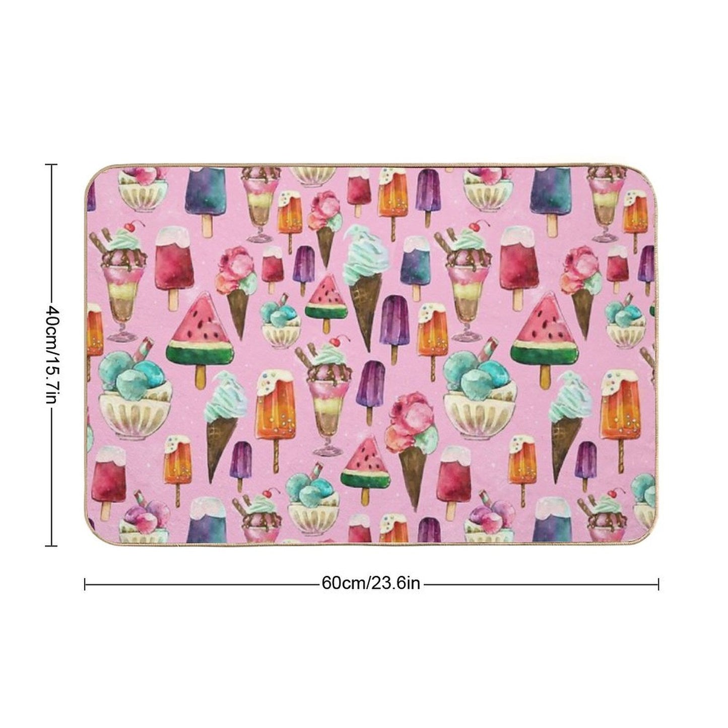 Ice-cream Pattern  Absorbent Bath Mat