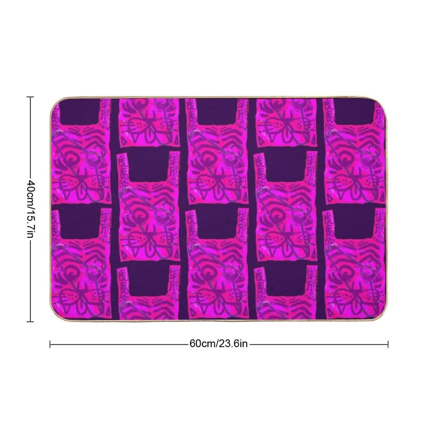 Pink Designer Plastic Bag  Fade-Resistant Bath Mat