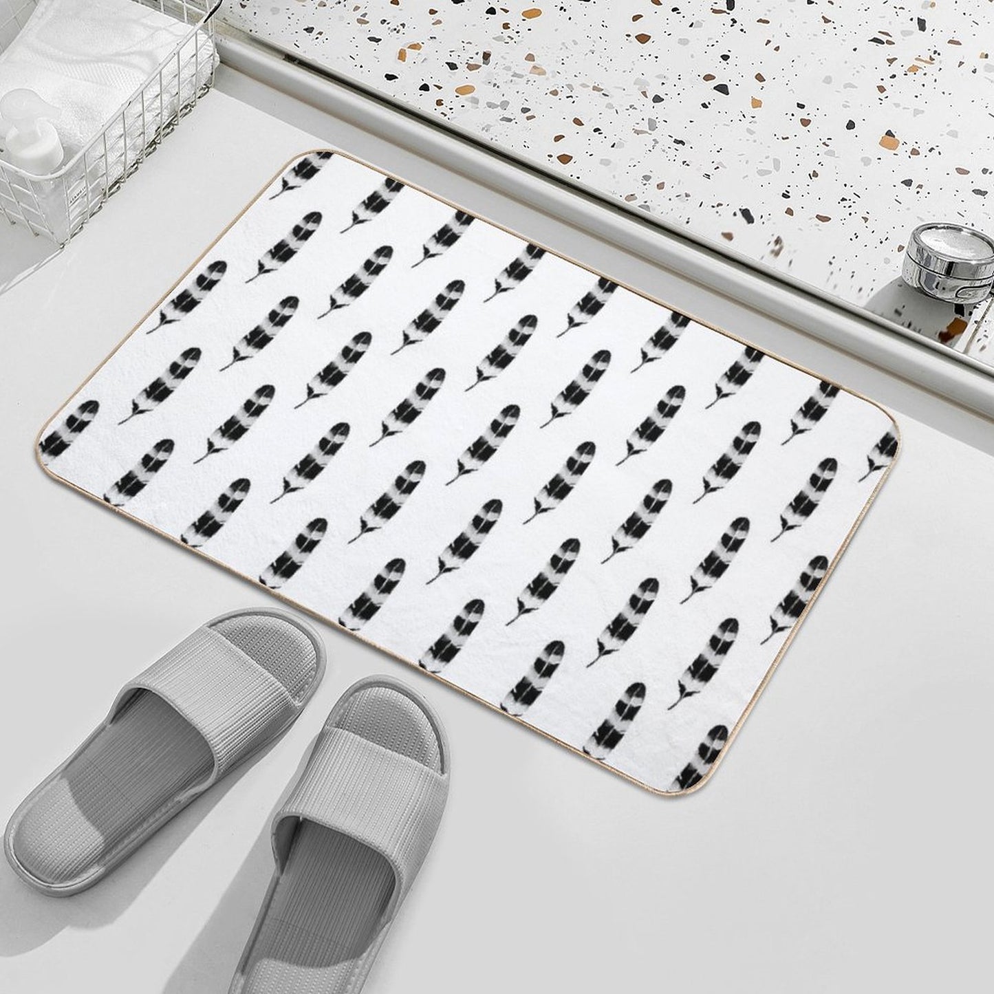 Frozen Feather  Pet-Safe Bath Mat
