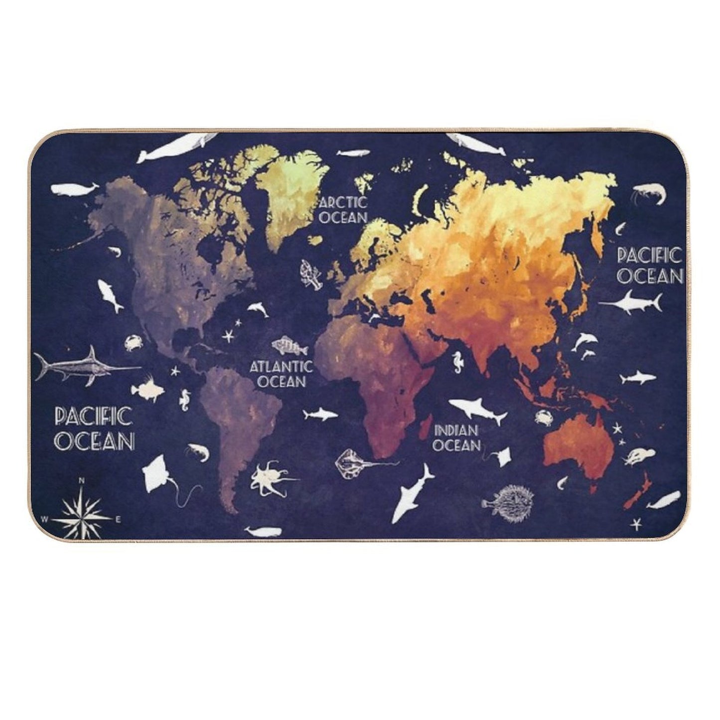 World Map 11  Long-Lasting Bath Mat