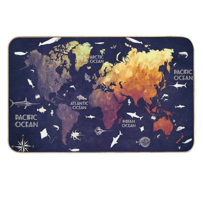 World Map 11  Long-Lasting Bath Mat