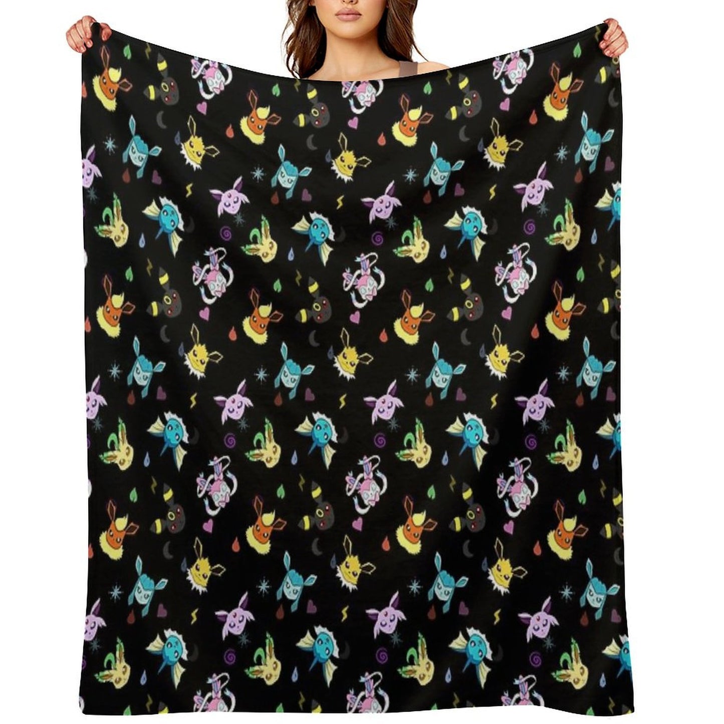 Eeveelution Type Pattern Lightweight Throw Blanket