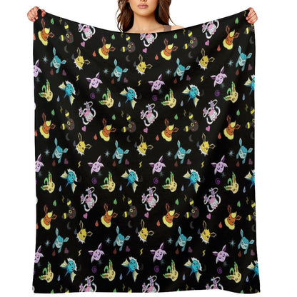 Eeveelution Type Pattern Lightweight Throw Blanket