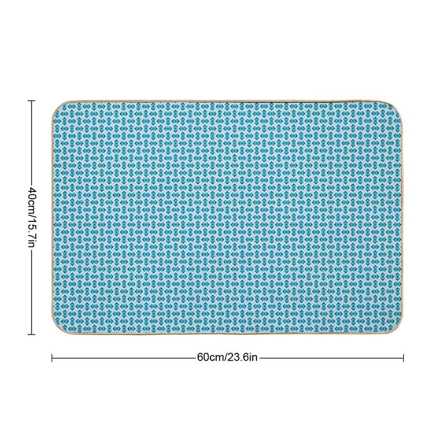 Overlapping Aqua Blue Diamonds  High-Traffic Bath Mat