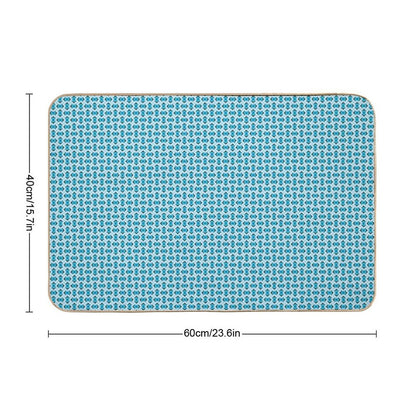 Overlapping Aqua Blue Diamonds  High-Traffic Bath Mat