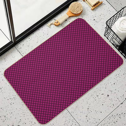 Pink And Black Medallions  Slip-Resistant Bath Mat
